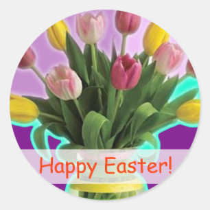 Easter Tulips - Happy Easter Stickers