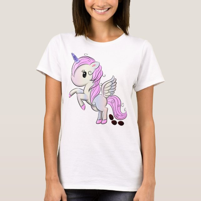 Easter Unicorn Pegasus Chocolate Egg Poop T-Shirt (Front)