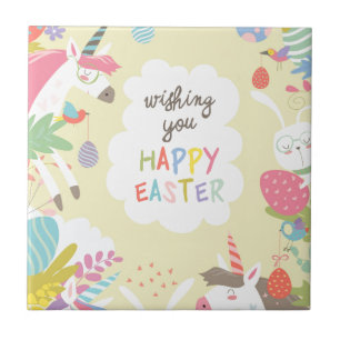 easter unicorn tile