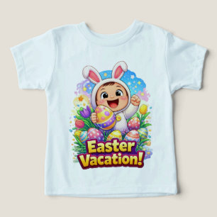 Easter Vacation Cute Baby Bunny Illustration