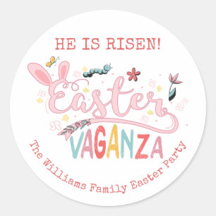 Easter Vaganza Pascua Picnic Easter Bunny Egg Hunt Classic Round Sticker