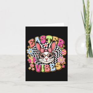 Easter Vibes Floral Bunny Rabbit Egg Coquette Bow Card