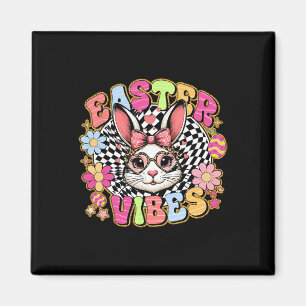 Easter Vibes Floral Bunny Rabbit Egg Coquette Bow Magnet