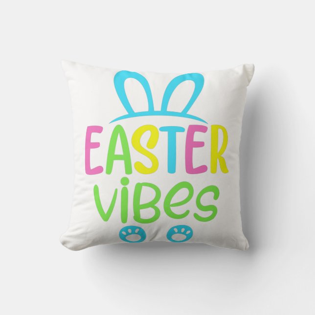 Easter Vibes Pastel Cushion (Front)