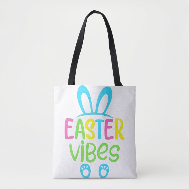 Easter Vibes Pastel Tote Bag (Front)