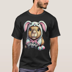 Easter Video Game Bunny Ears Capybara Gamer Boys G T-Shirt