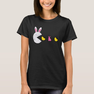 Easter Video Game Bunny Ears Eating Retro Men Boys T-Shirt