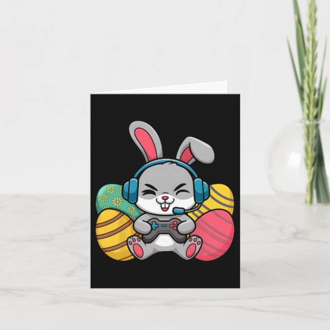 Easter Video Game Bunny Eggs Gaming Gamer Boys Men Card (Front)