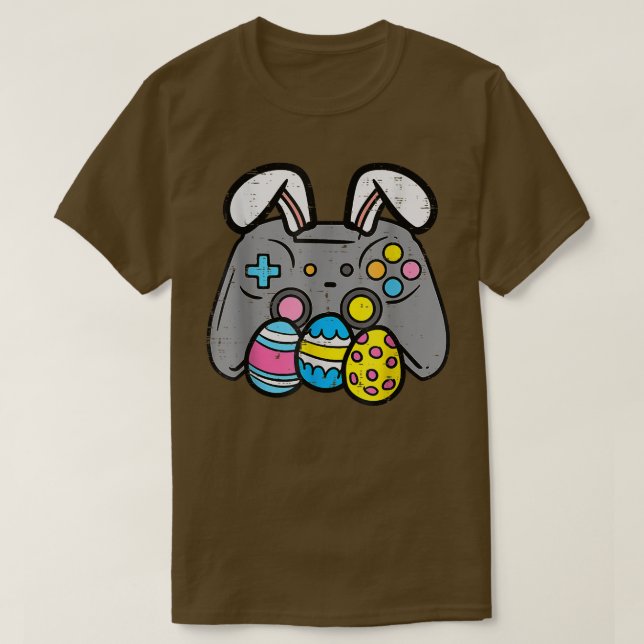 Easter Video Game Bunny Eggs Gaming Gamer Boys Men T-Shirt (Design Front)