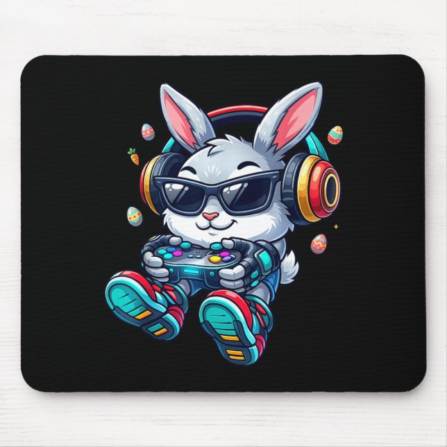 Easter video game bunny eggs hunt game boys men mouse pad (Front)