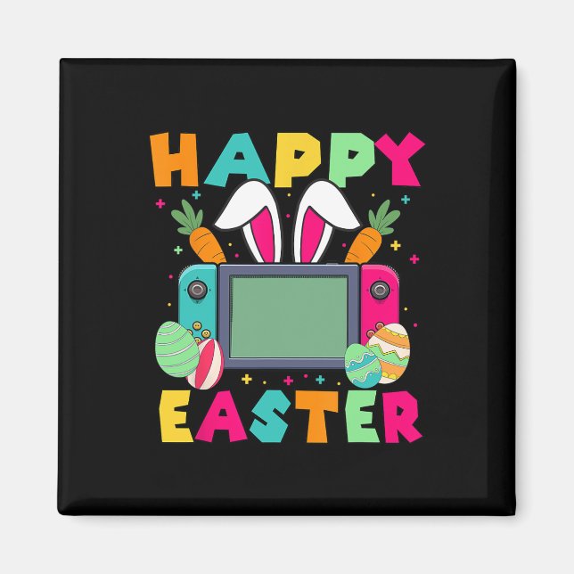 Easter Video Game Bunny Gaming Controller Gamer Bo Magnet (Front)