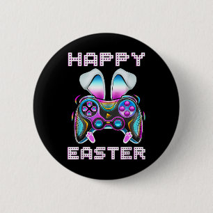 Easter Video Game Controller Funny Gamer Boys Kids 6 Cm Round Badge
