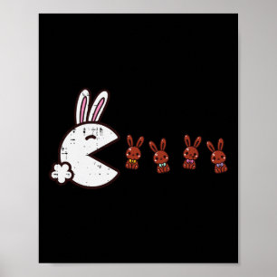 Easter Video Game Eating Bunnies Gaming Boys Kids  Poster