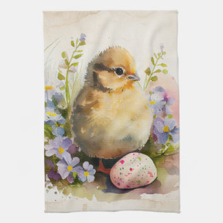 Easter Vintage Chick  Tea Towel