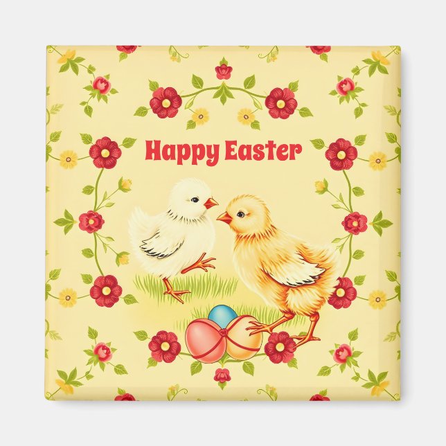 Easter Vintage Little Chicken Holiday Collection Magnet (Front)