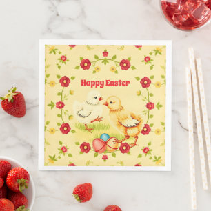 Easter Vintage Little Chicken Holiday Collection Napkin