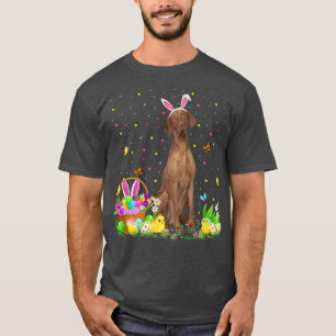Easter Vizsla Dog Bunny Egg Hunting Vizsla Easter  T-Shirt
