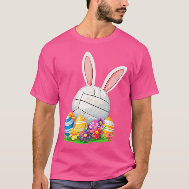 Easter Volleyball Bunny Easter Day T-Shirt (Front)