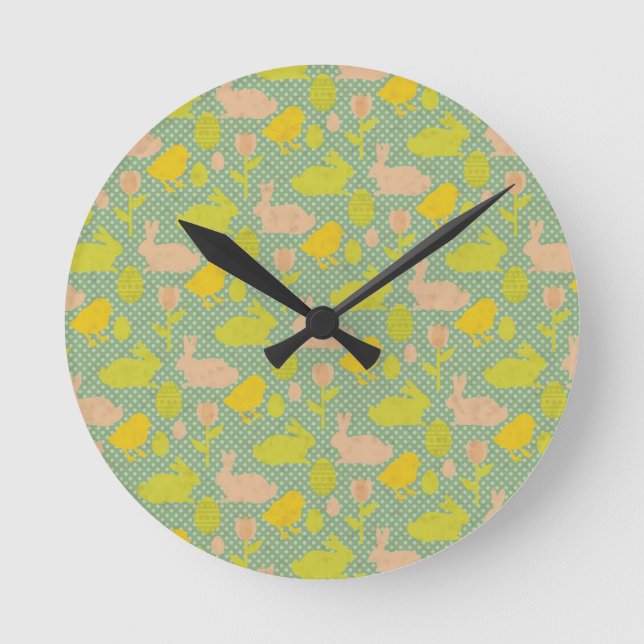 Easter Wallpaper Round Clock (Front)