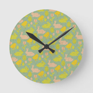 Easter Wallpaper Round Clock