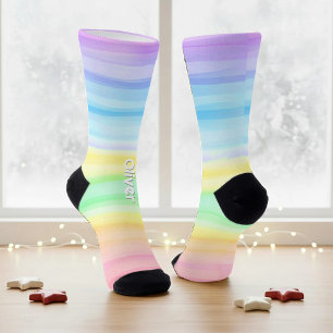 Easter Watercolor Background Name Personalised Socks