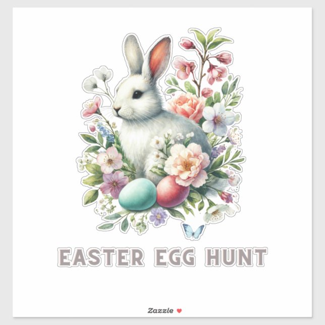 Easter Watercolor Bunny & Flowers (Sheet)