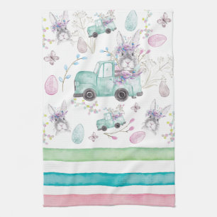 Easter Watercolor Design Tea Towel