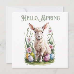 Easter Watercolor Lump, Eggs & Flowers Invitation