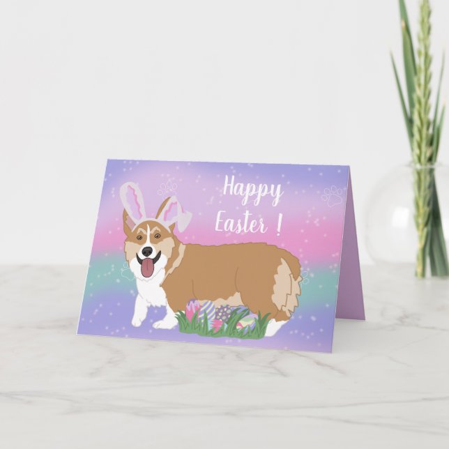 Easter Welsh Corgi Pup  Card (Front)