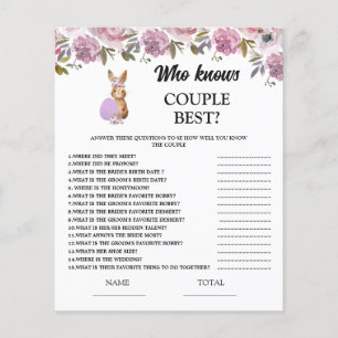 Easter Who knows Couple  Baby Shower Game