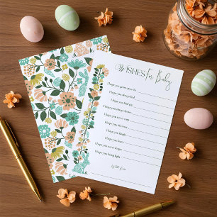 Easter Wildflower Wishes for Baby Shower Game Card