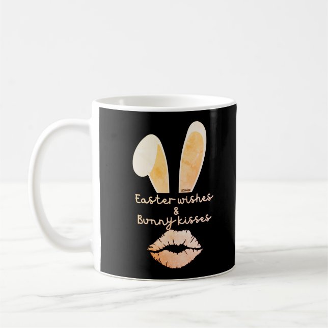 EASTER WISHES & BUNNY KISSES easter gift idea      Coffee Mug (Left)