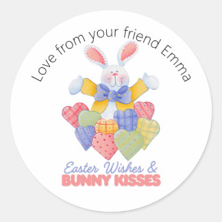 Easter wishes Bunny kisses Easter gift label