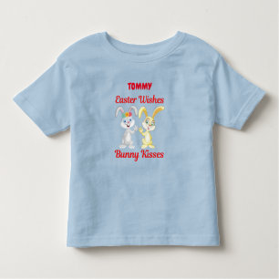 "EASTER WISHES, BUNNY KISSES" PERSONALIZED   TODDLER T-Shirt