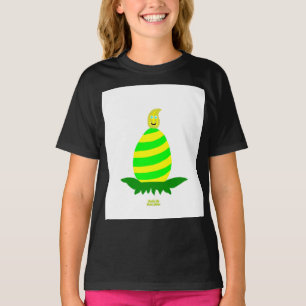 Easter Wishes Girls Black Basic T Shirt