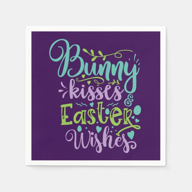 Easter wishes kisses napkin (Front)