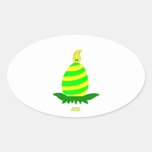 Easter Wishes Oval Sticker