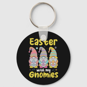 Easter With My Gnomies Funny Easter Gnomes Key Ring
