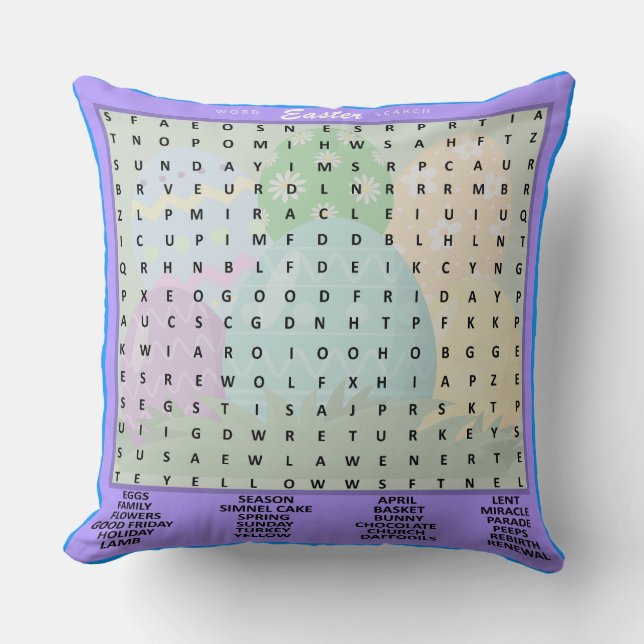 Easter Word Search Cushion (Front)