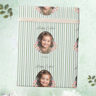 Easter Wrapping Paper with Photo & Family Name