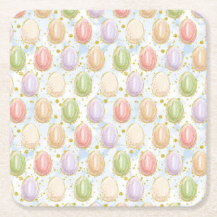 Easter Wreath Square Paper Coaster