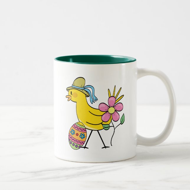 Easter Yellow Bird T-shirts and Gifts Two-Tone Coffee Mug (Right)