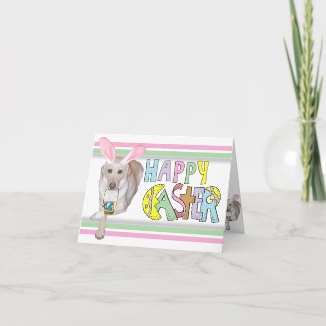 Easter Yellow Labrador Retriever Holiday Card (Front)