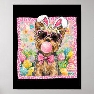 Easter Yorkie Terrier Dog Mum Spring Easter Bunny Poster