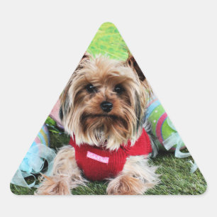 Easter - Yorkshire Terrier - Sassy Triangle Sticker