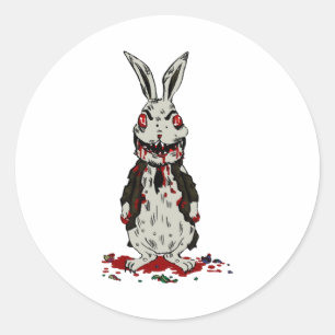 Easter Zombie Rabbit Halloween Bunny Classic Round Sticker