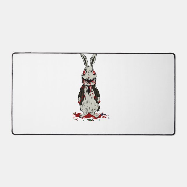 Easter Zombie Rabbit Halloween Bunny Desk Mat (Front)