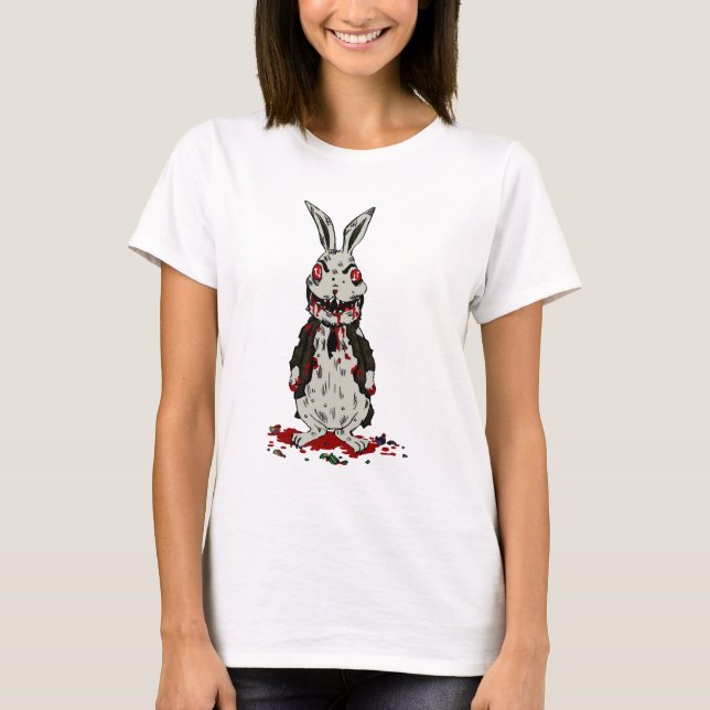 Easter Zombie Rabbit Halloween Bunny T-Shirt (Front)