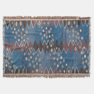 Eastern Accent Vintage Persian Carpet Pattern Throw Blanket