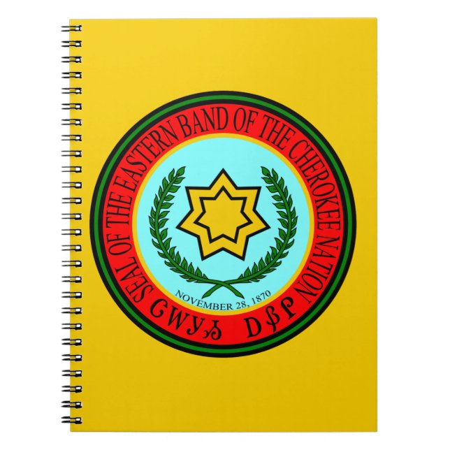 Eastern Band Of The Cherokee Seal Spiral Notebook (Front)